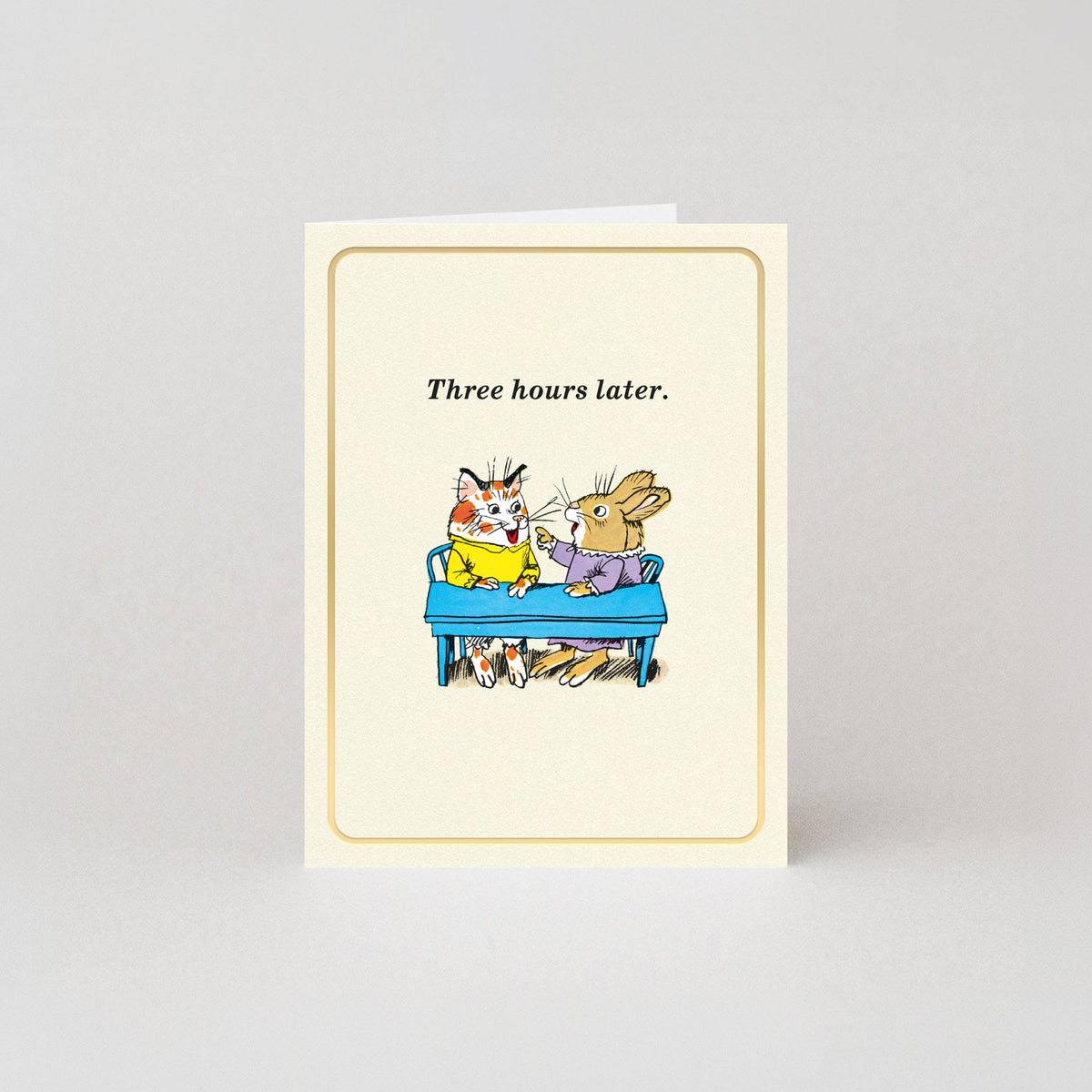 Three Hours Later - Gold Foil - Mini Card by Richard Scarry