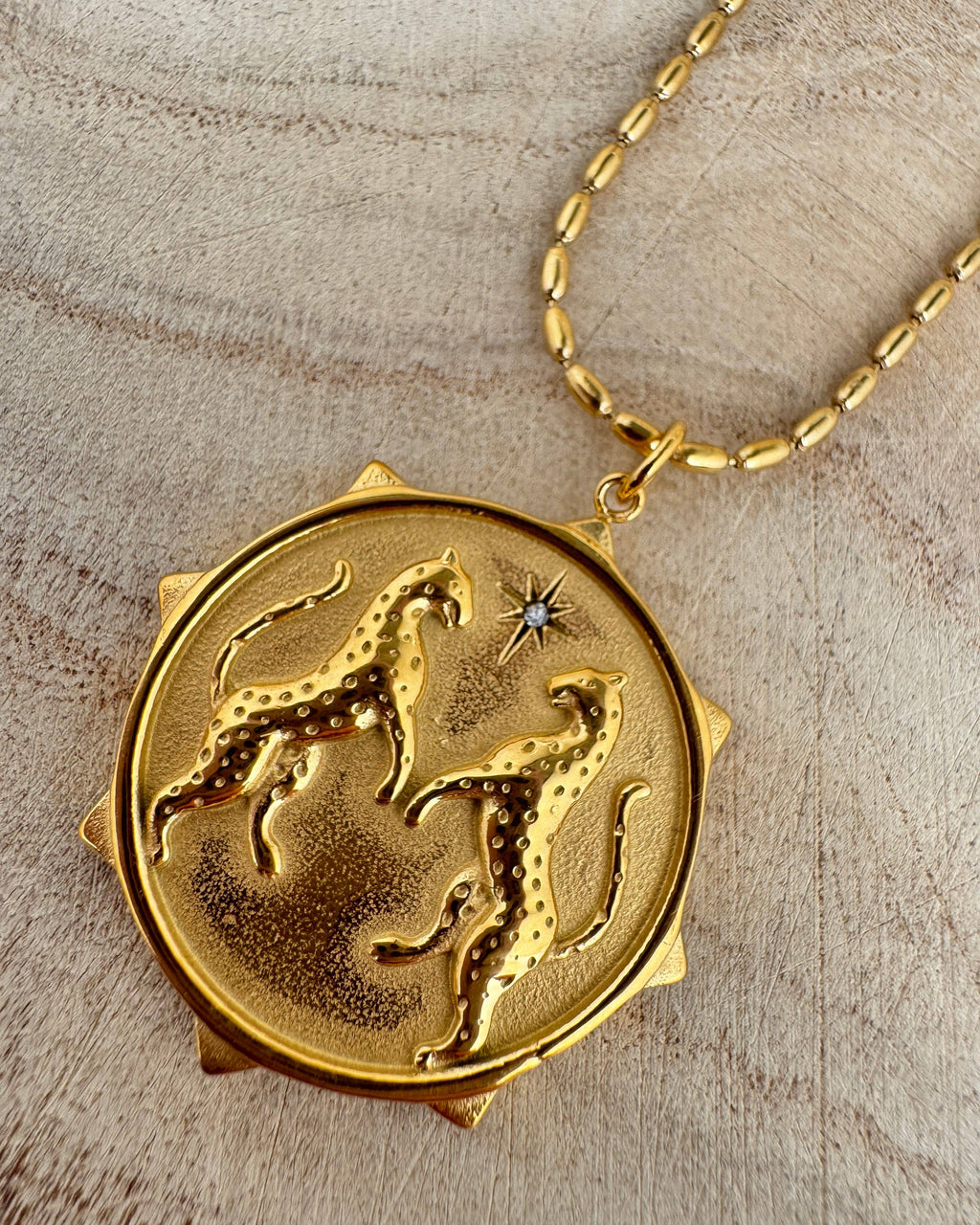 The Wild Spirit Cheetah Gold Plated Waterproof Necklace