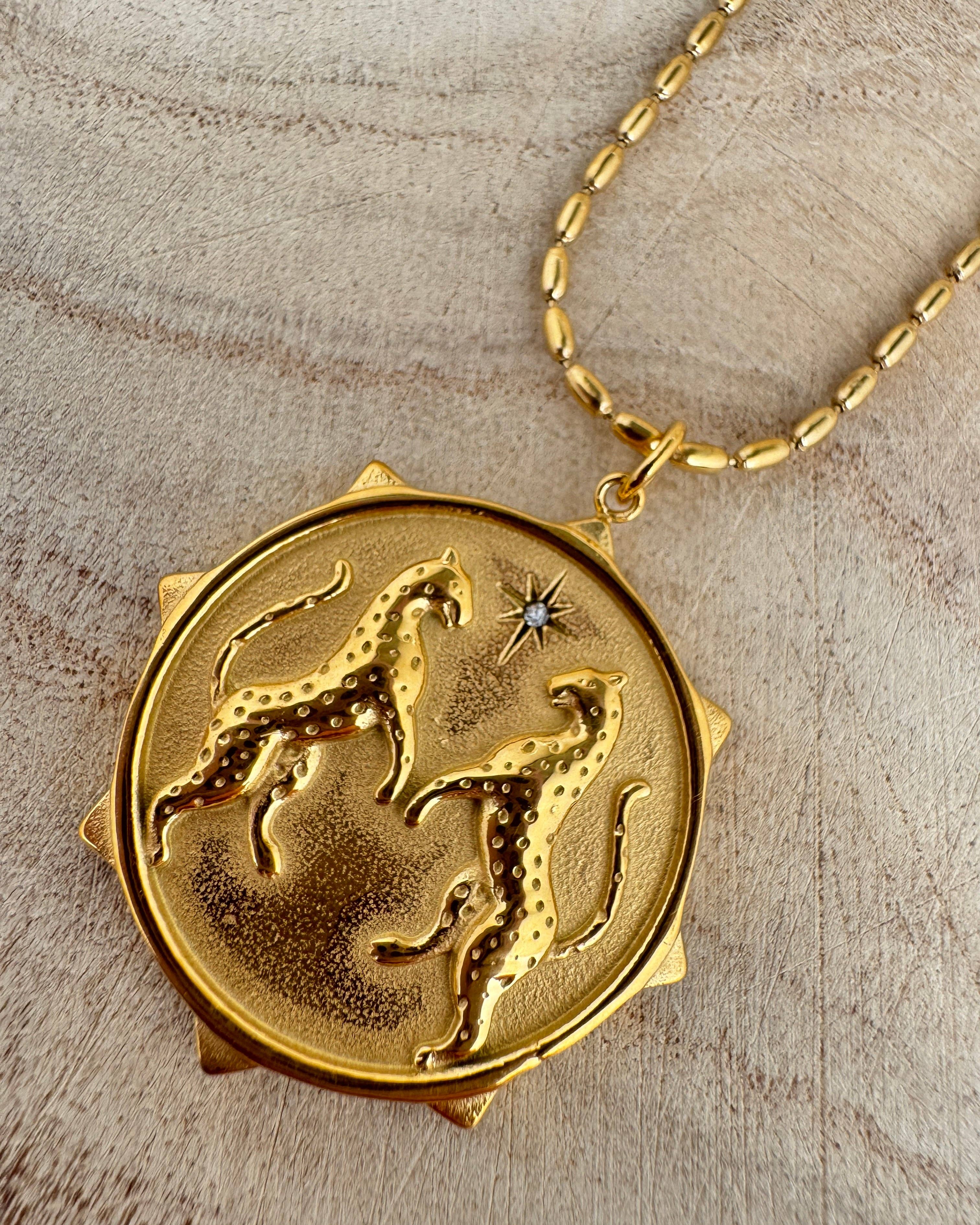 The Wild Spirit Cheetah Gold Plated Waterproof Necklace