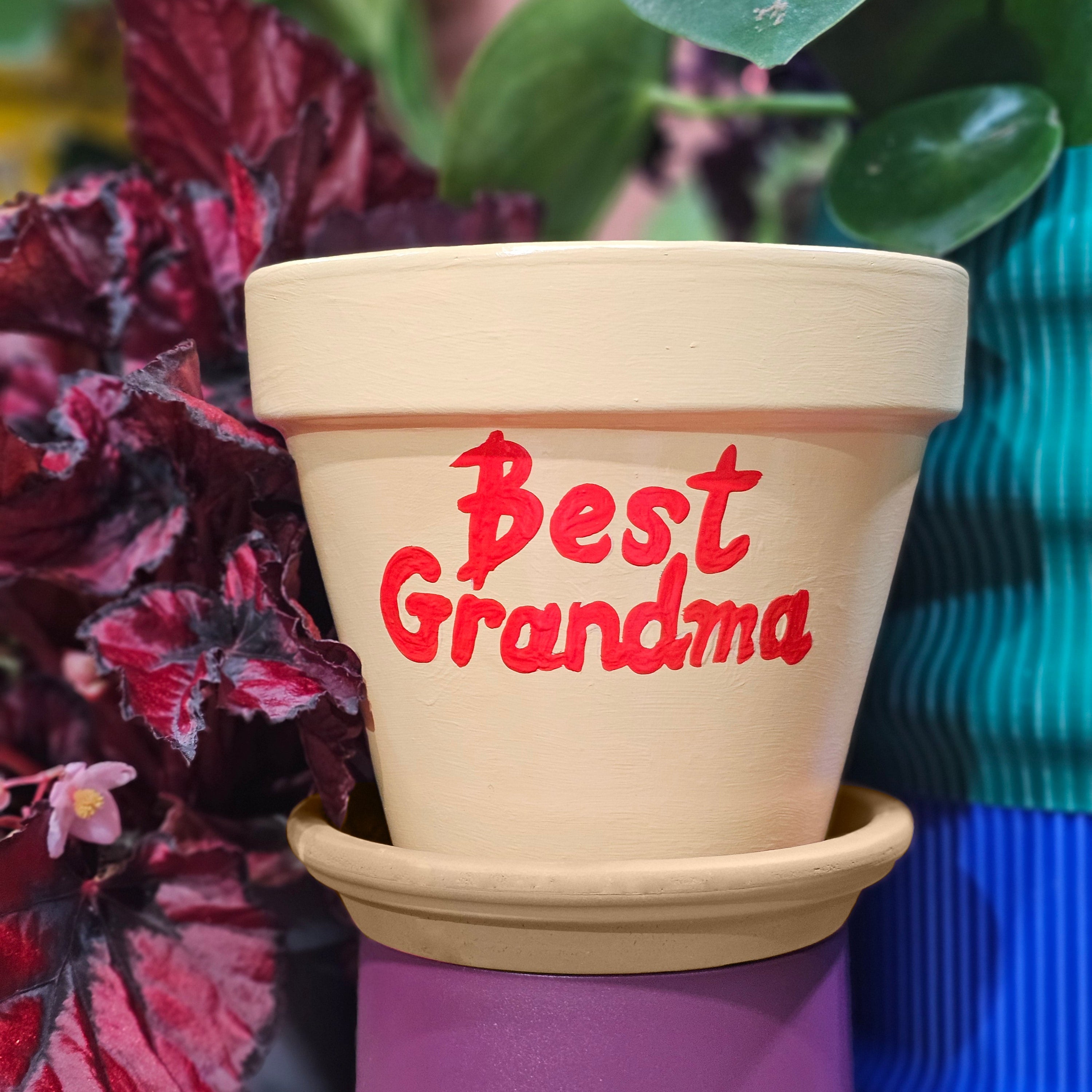 Custom name pot and saucer set