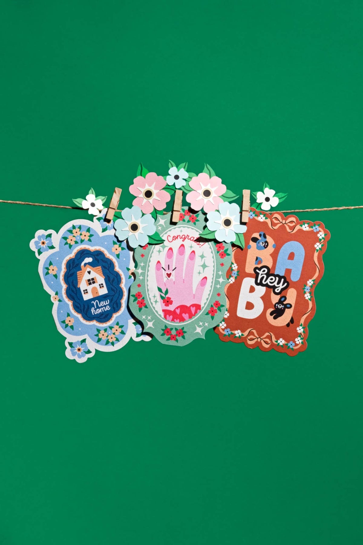 Hey Baby Card | New Baby Card | Unisex Baby Cards
