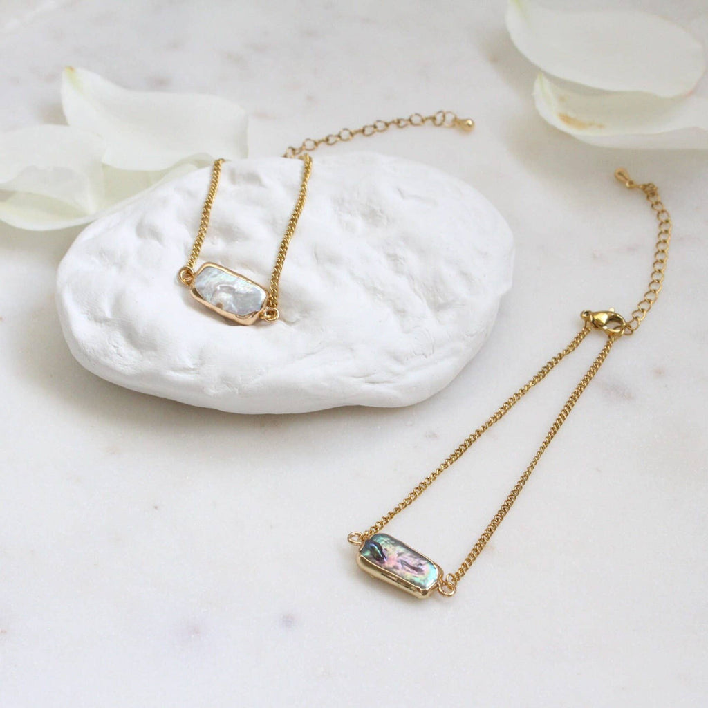 Baroque Pearl Bracelet, Gold Dipped Pearl (1B0114)