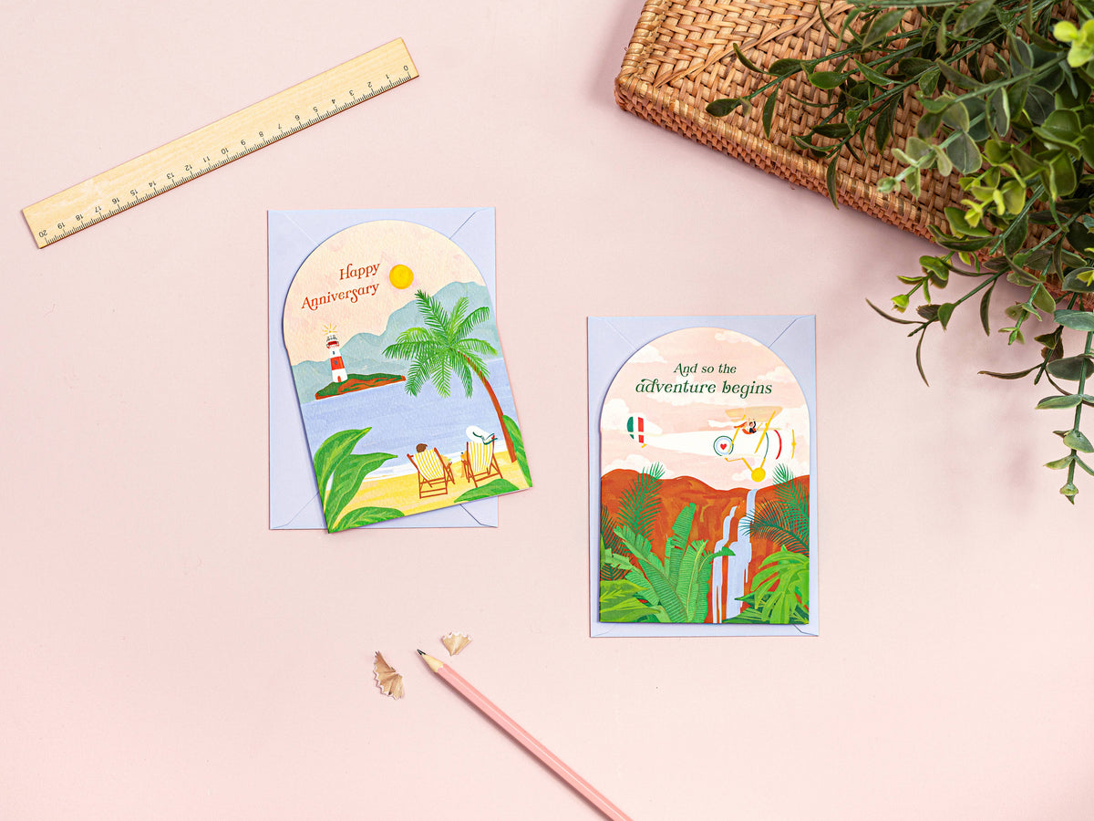 Anniversary Card | Tropical I Love You Card | Cute Heartfelt