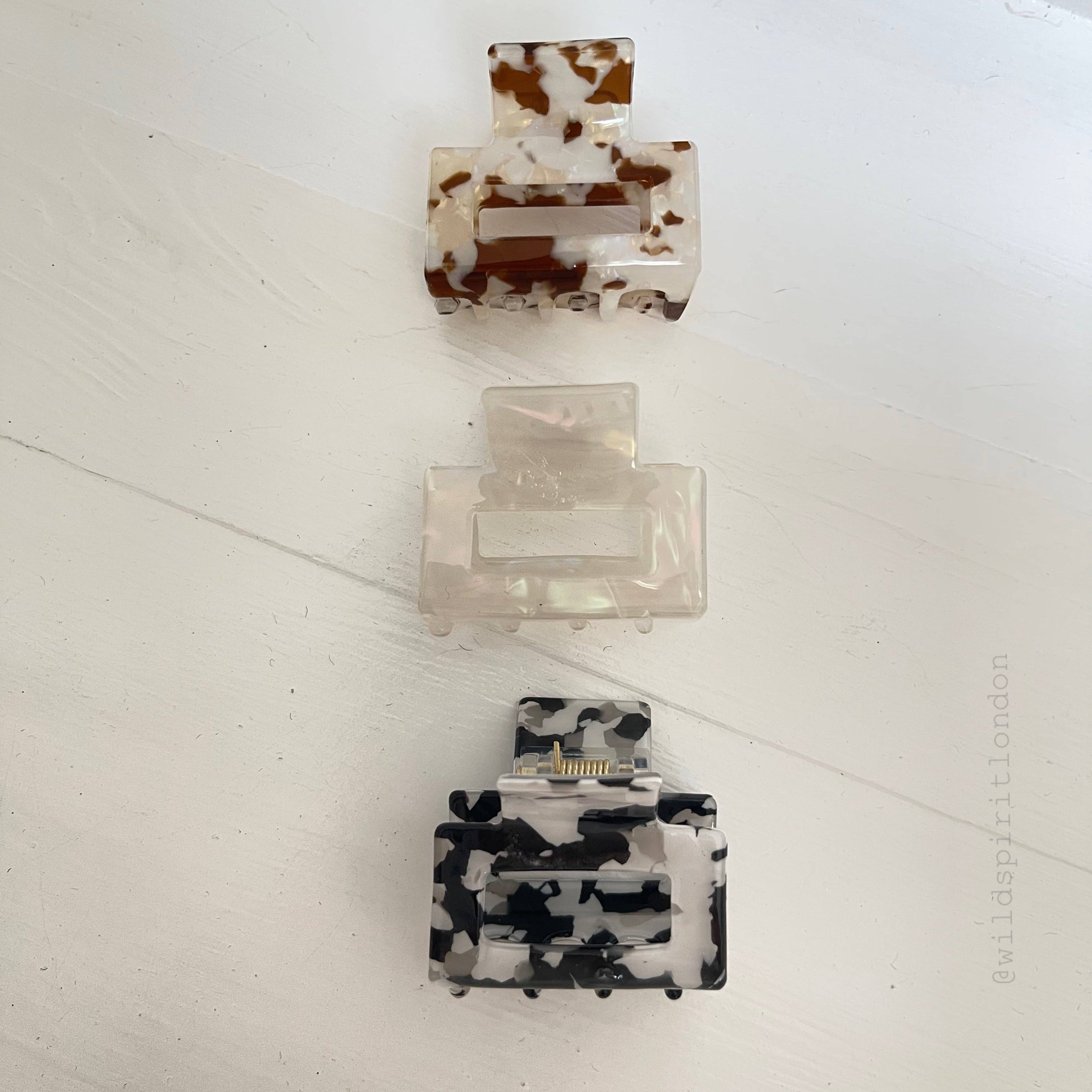 Marble Pack of 3 Small Hair Claws