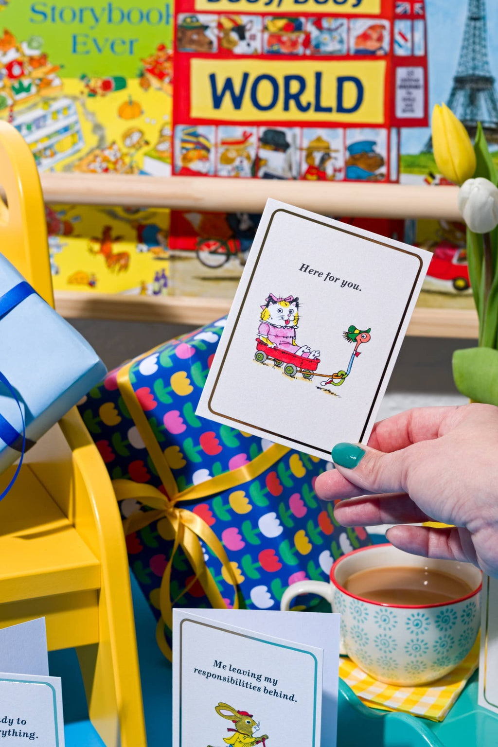 Three Hours Later - Gold Foil - Mini Card by Richard Scarry