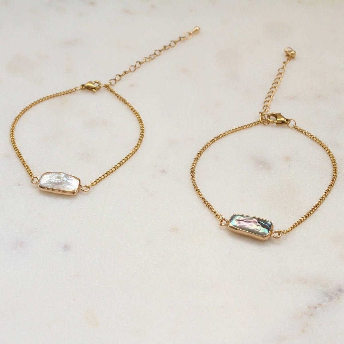 Baroque Pearl Bracelet, Gold Dipped Pearl (1B0114)