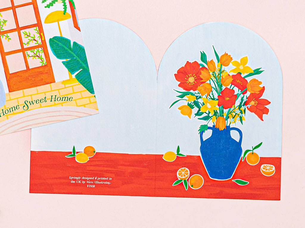 Floral Blank Card | Lemons Oranges Citrus Flowers Card