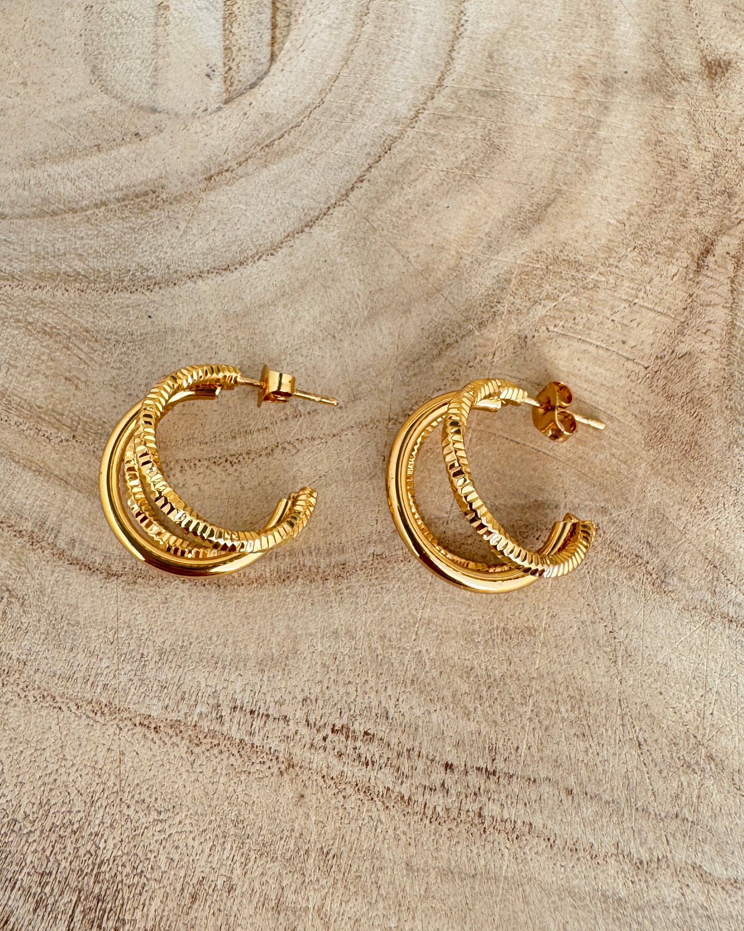 The Serenity Gold Plated Waterproof Earrings