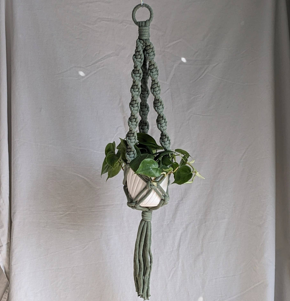 Marshmallow Macrame Plant Hanger | Made From Recycled Cotton