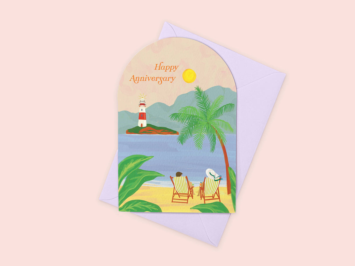 Anniversary Card | Tropical I Love You Card | Cute Heartfelt