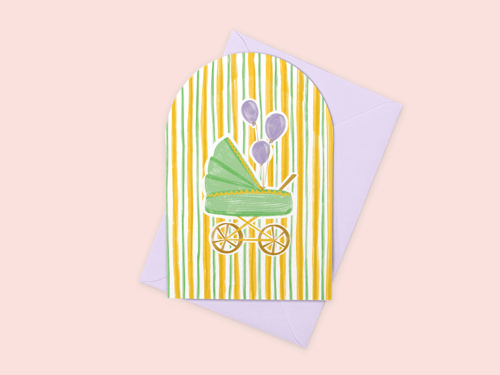 New Baby Card | Stroller Pram Card | Gender Neutral Card