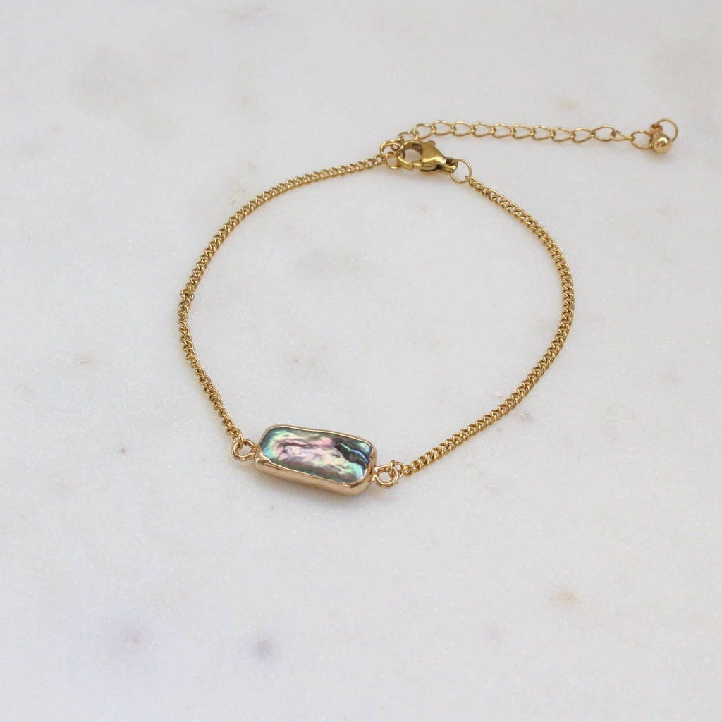 Baroque Pearl Bracelet, Gold Dipped Pearl (1B0114)