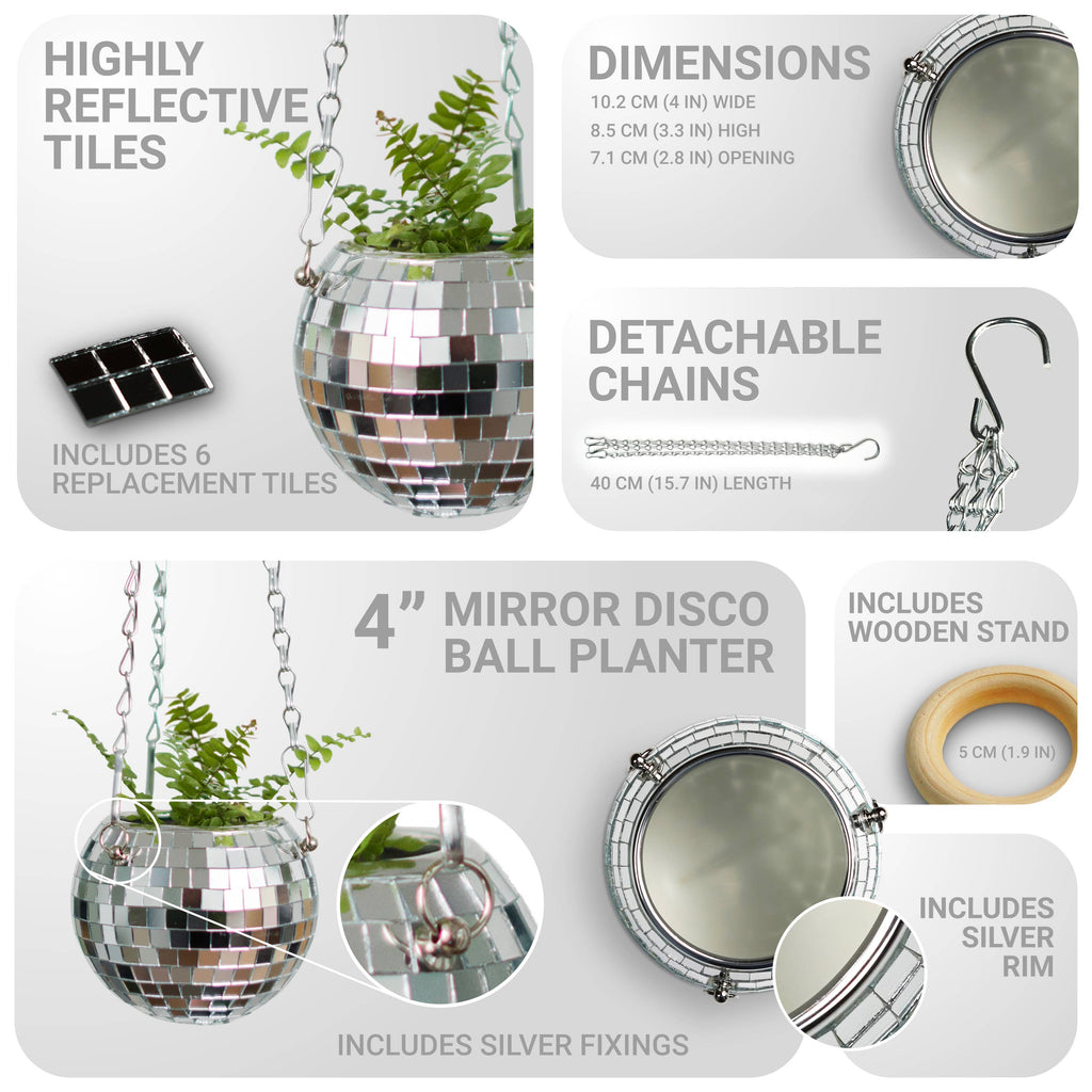 Disco Ball Hanging Planter 4-inch | Home & Lifestyle Gift
