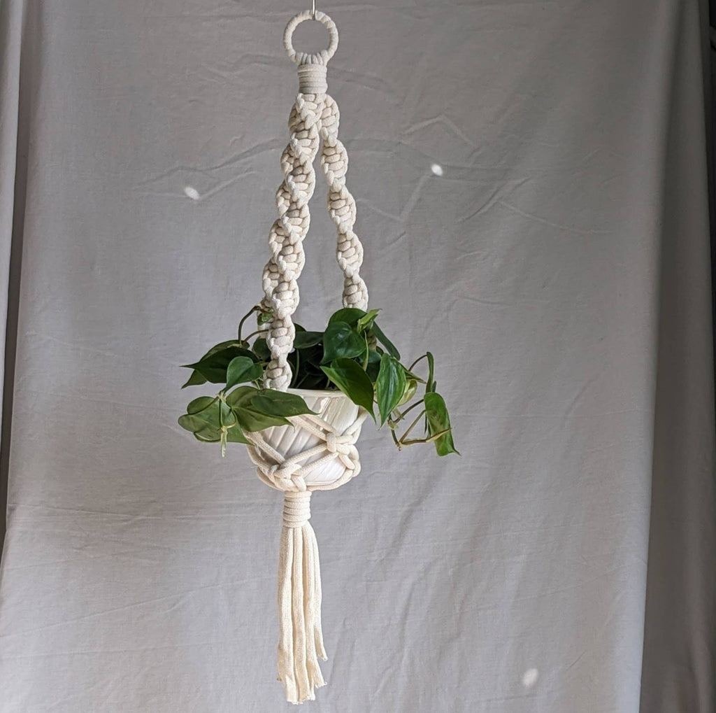 Marshmallow Macrame Plant Hanger | Made From Recycled Cotton