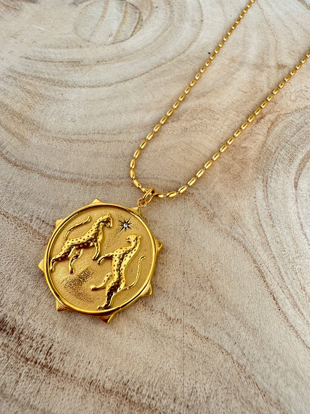 The Wild Spirit Cheetah Gold Plated Waterproof Necklace
