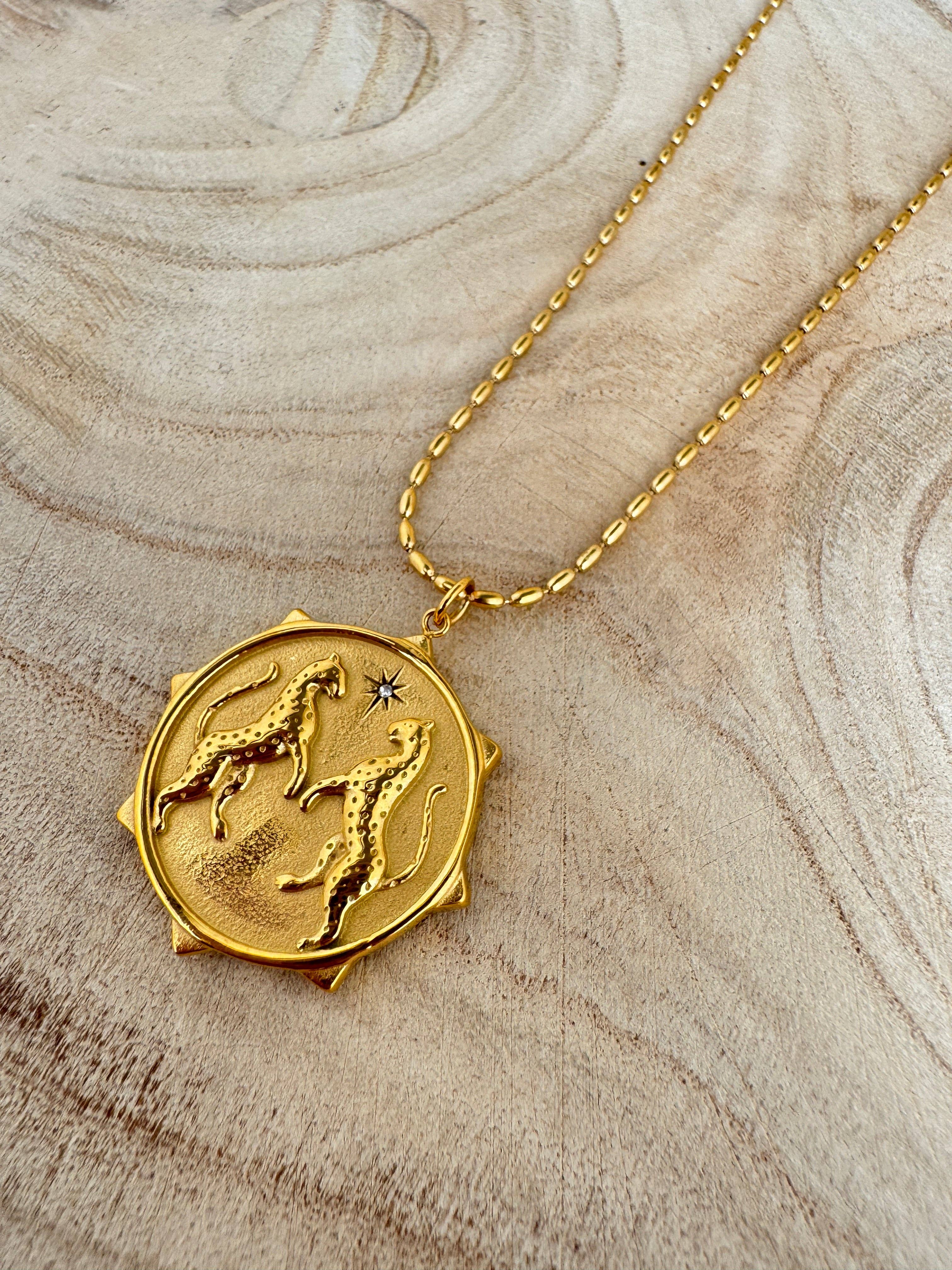 The Wild Spirit Cheetah Gold Plated Waterproof Necklace