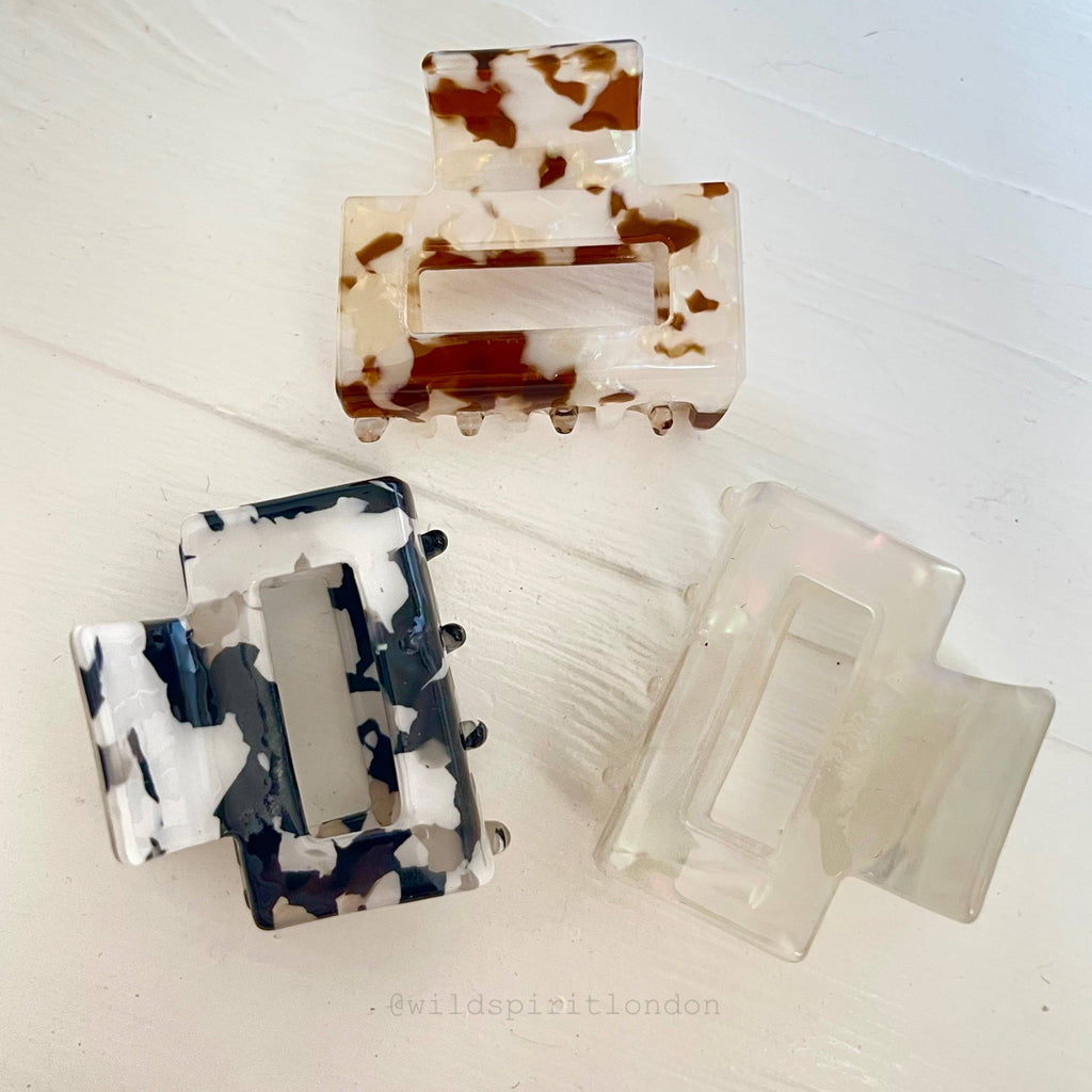 Marble Pack of 3 Small Hair Claws