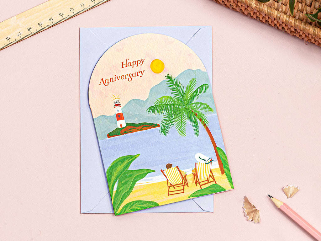 Anniversary Card | Tropical I Love You Card | Cute Heartfelt