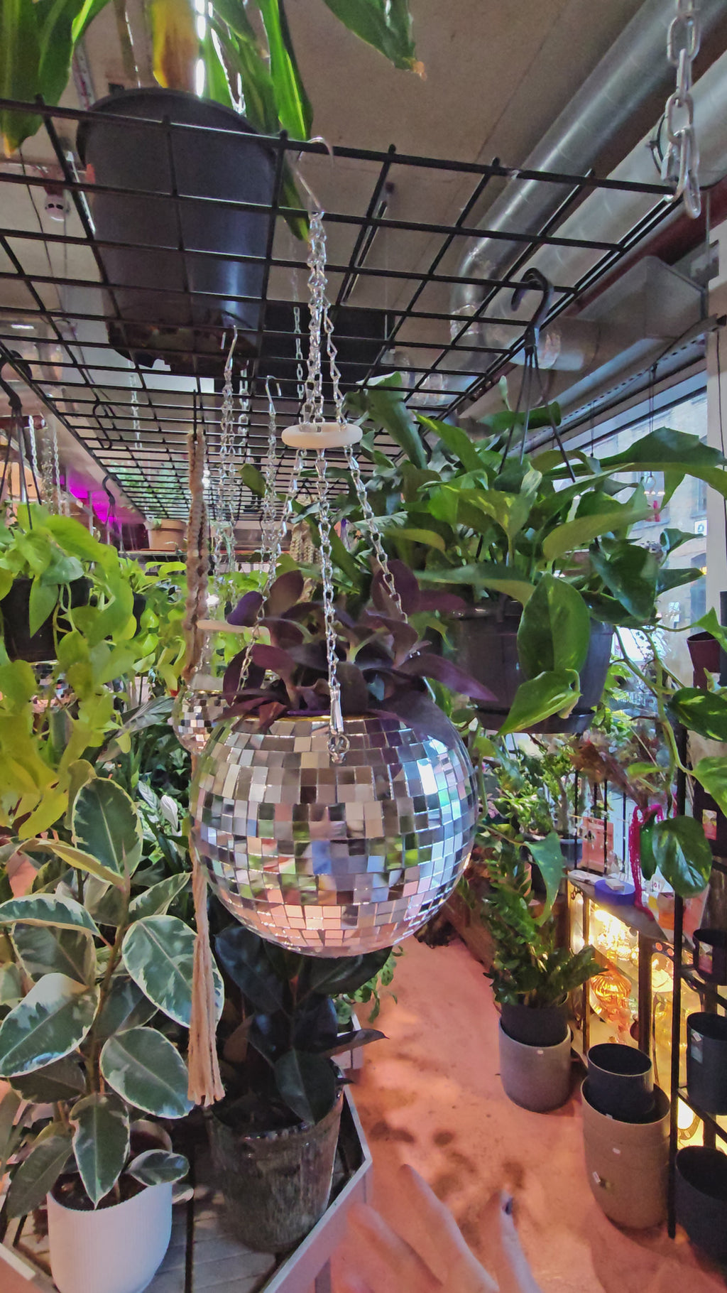Disco Ball Hanging Planter (8-inch)